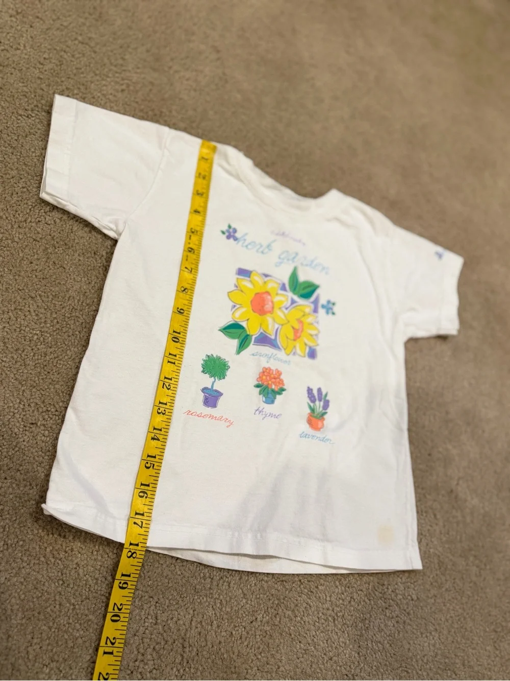 Vintage 90s OshKosh Herb Garden Floral T-Shirt Girls 6X Made in USA